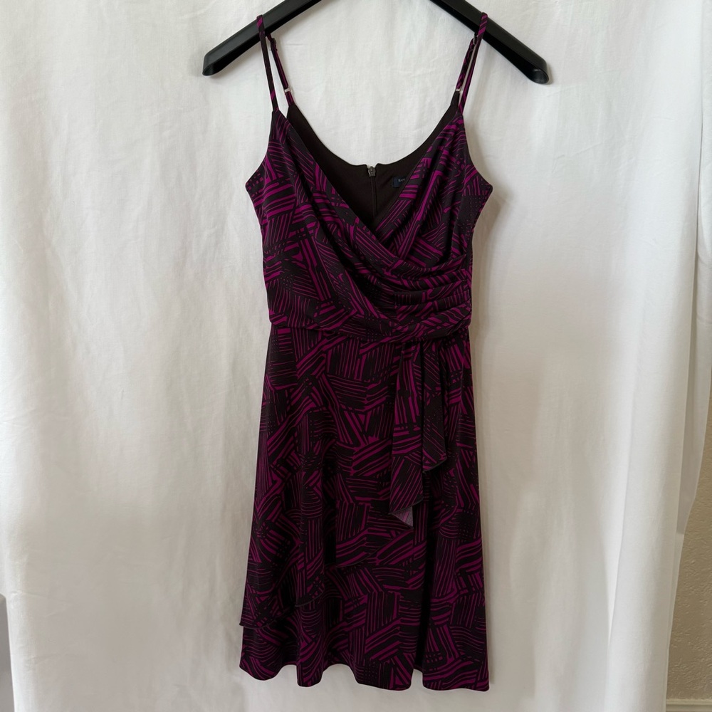 Banana Republic Geometric Mini Dress in Purple and Black